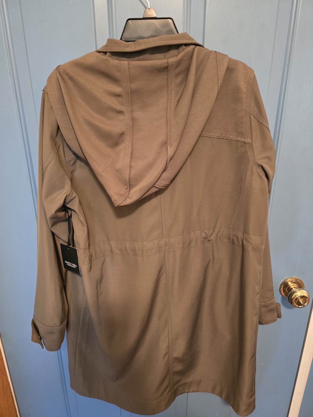 Simply Vera Vera Wang Olive Utility Jacket with Hood - Picture 2 of 3